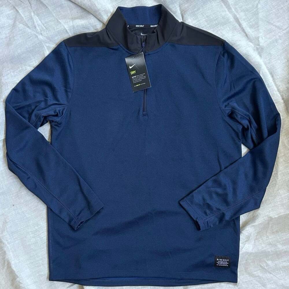 NIKE DRI-FIT MEN'S Medium GOLF TOP | OSBIDIAN BLUE/BLACK